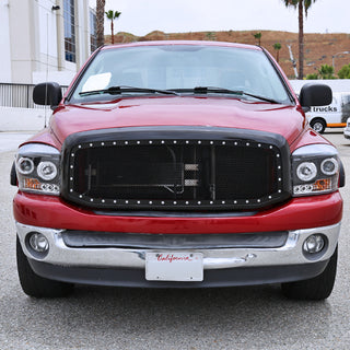 Spec D Stainless Steel Black Mesh Grille: Dodge Ram 2006 - 2008