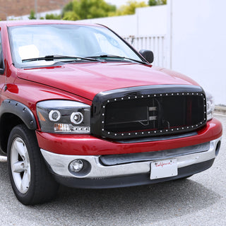 Spec D Stainless Steel Black Mesh Grille: Dodge Ram 2006 - 2008
