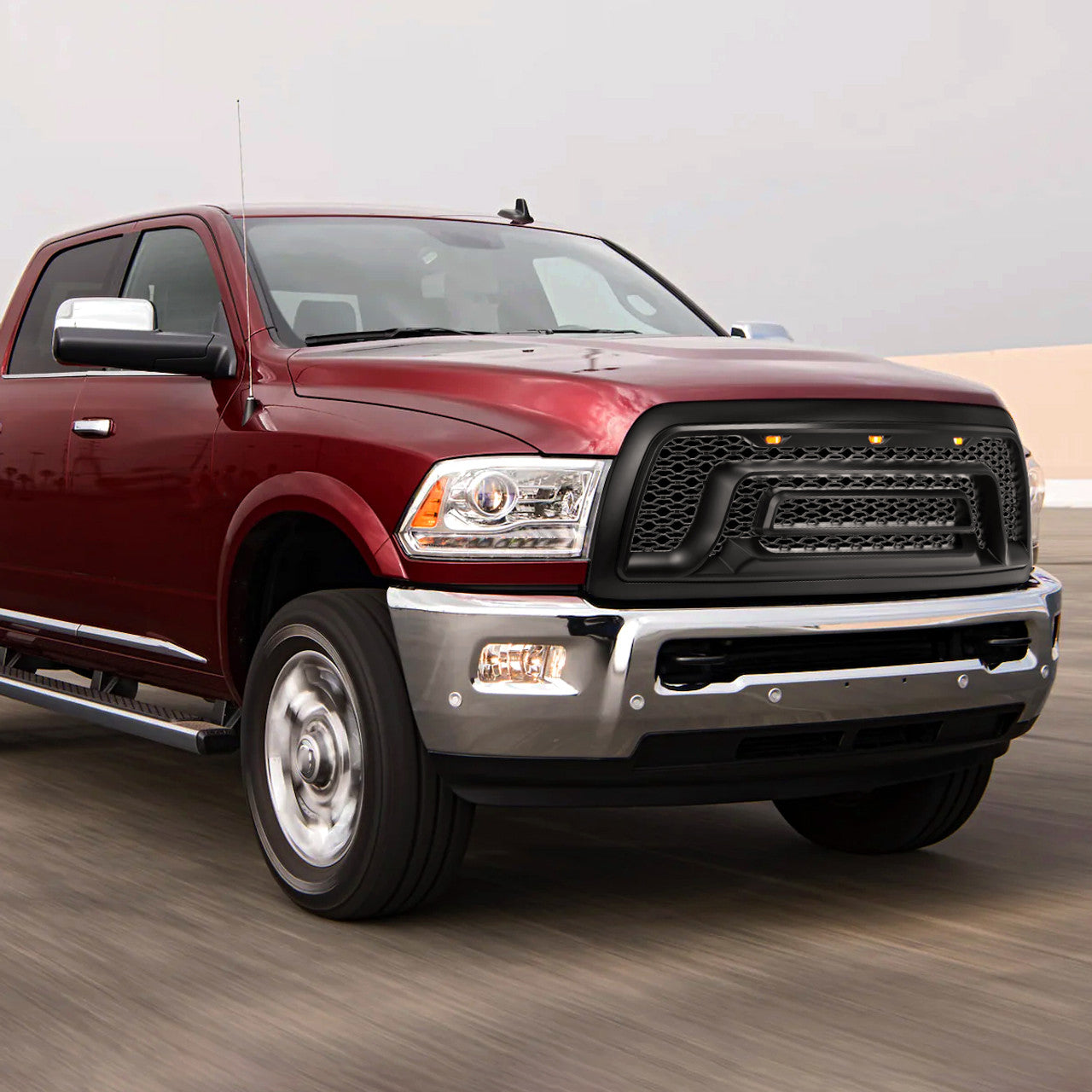 Spec D Rebel Grille w/ LED's (Matte Black): Dodge Ram 2500 / 3500 2010 - 2018