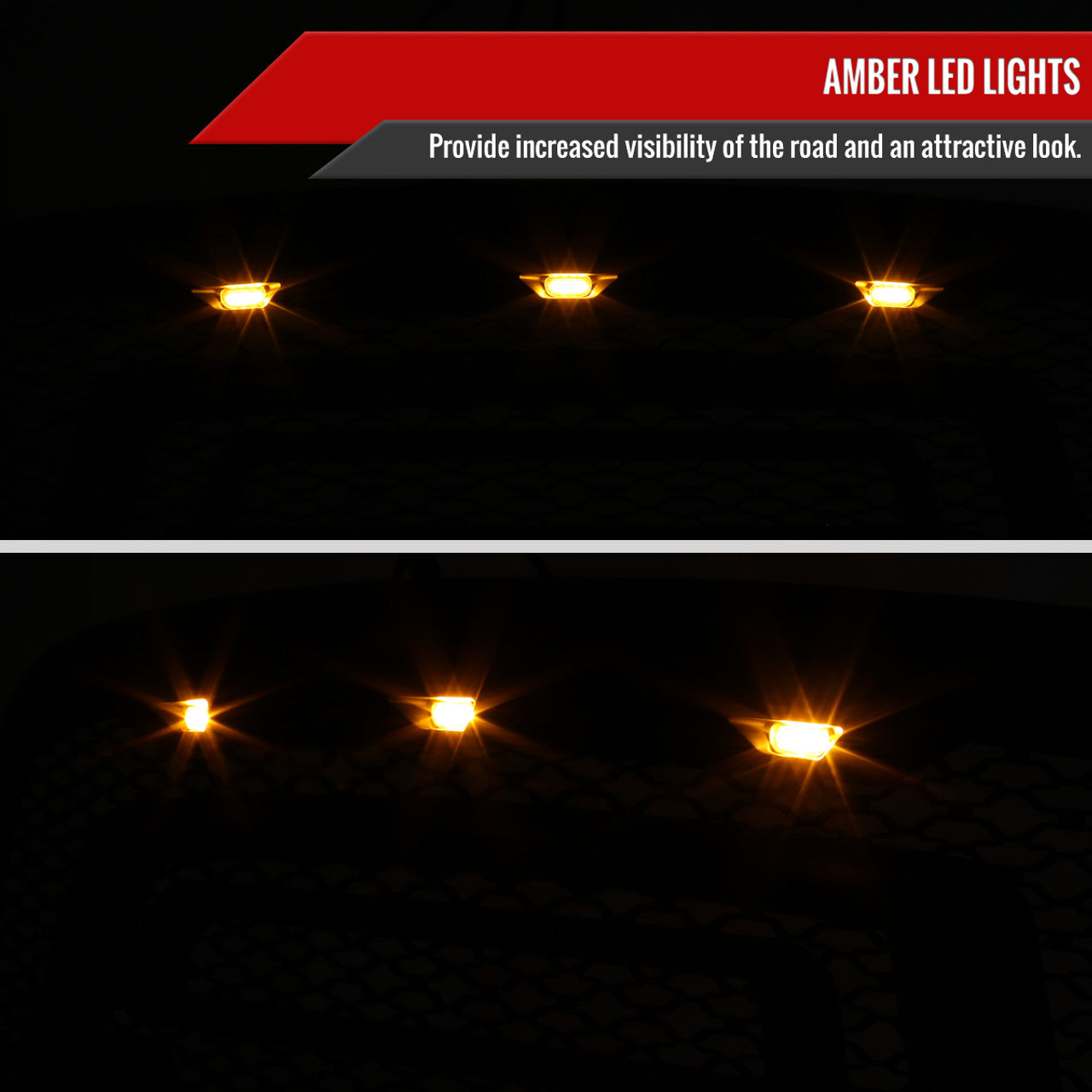 Spec D Rebel Grille w/ LED's (Matte Black): Ram 1500 2013 - 2018