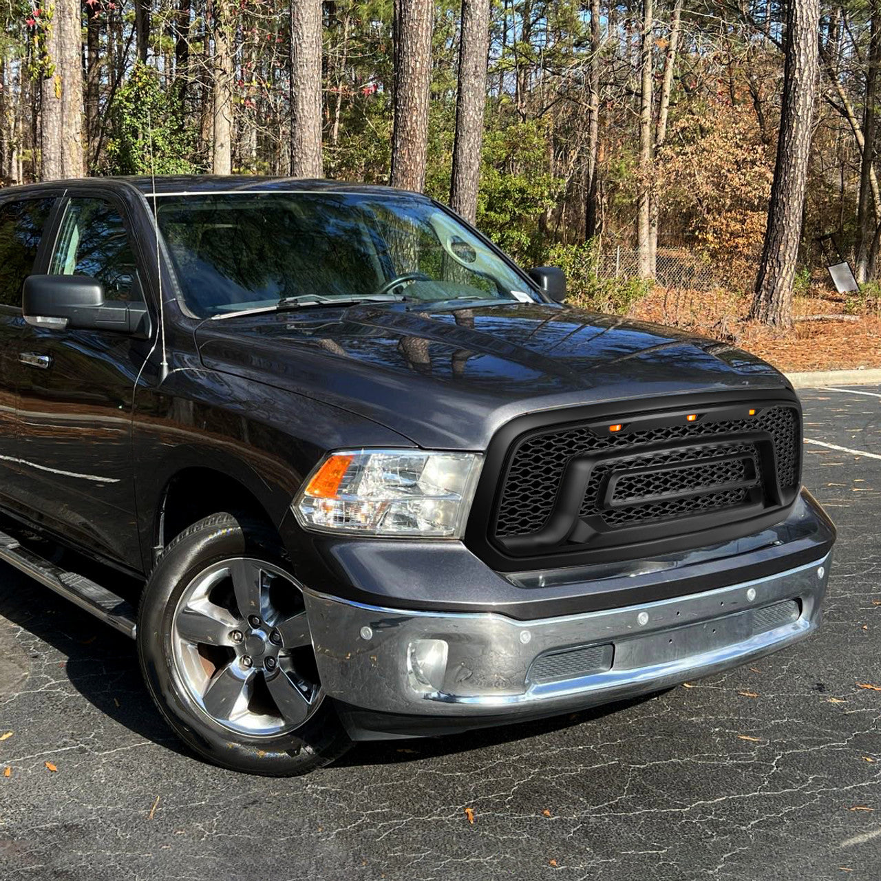 Spec D Rebel Grille w/ LED's (Matte Black): Ram 1500 2013 - 2018