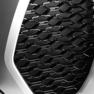 Spec D Glossy Black Mesh Grille Chrome Trim: Ram 1500 2019-2022 3.6L/5.7L