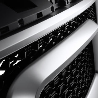 Spec D Glossy Black Mesh Grille Chrome Trim: Ram 1500 2019-2022 3.6L/5.7L