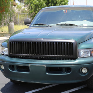 Spec D Matte Black Vertical Grille: Dodge Ram 1994 - 2002