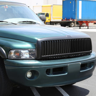 Spec D Matte Black Vertical Grille: Dodge Ram 1994 - 2002