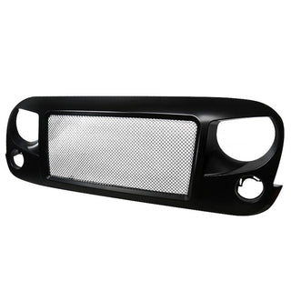 Spec D Matte Black Mesh Grille: Jeep Wrangler JK 2007 - 2018