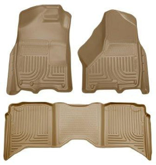 Husky Liners WeatherBeater Combo Front and 2nd Seat Floor Liners (FRONT AND REAR): Dodge Ram 1500 (09-10) / Ram 2500 (10) / Ram 3500 (10) Tan