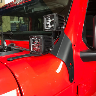 Artec Industries A-Pillar Dual LED Cube Light Mount: Jeep Wrangler JL 392 / JT Mojave (20-25)