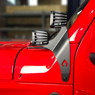 Artec Industries A-Pillar Dual LED Cube Light Mount: Jeep Wrangler JL 392 / JT Mojave (20-25)