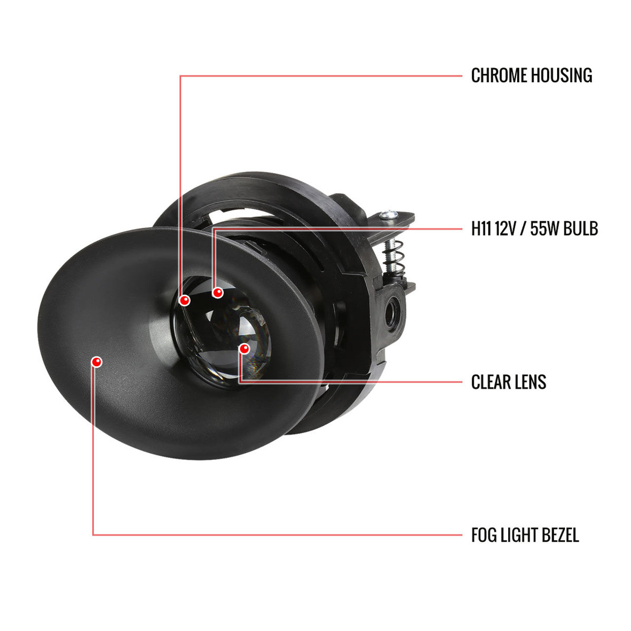 Spec D Projector Fog Lights: Dodge Challenger 2015 - 2018