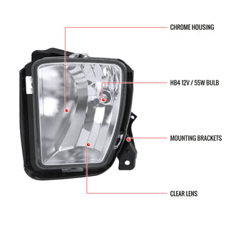 Spec D Fog Lights w/ Switch (Chrome): Ram 1500 2013 - 2018