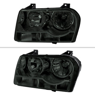 Spec D Chrome Housing Smoked Lens Factory Style Headlight: Chrysler 300 2005-2010