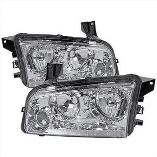 Spec D Euro Headlights Chrome: Dodge Charger 2006 - 2010
