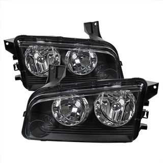 Spec D Euro Headlights Black: Dodge Charger 2006 - 2010