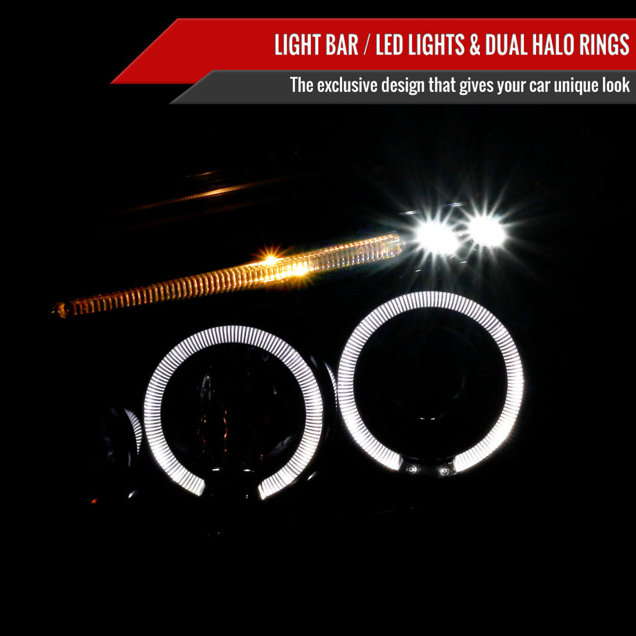 Spec D Projector Halo Headlights (Smoke): Dodge Charger 2006 - 2010