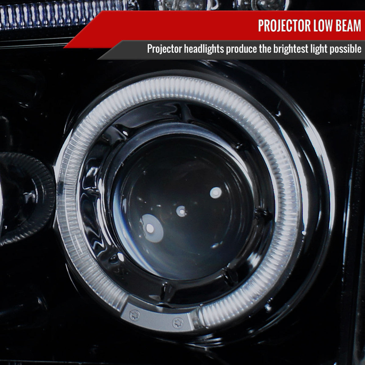 Spec D Projector Halo Headlights (Smoke): Dodge Charger 2006 - 2010