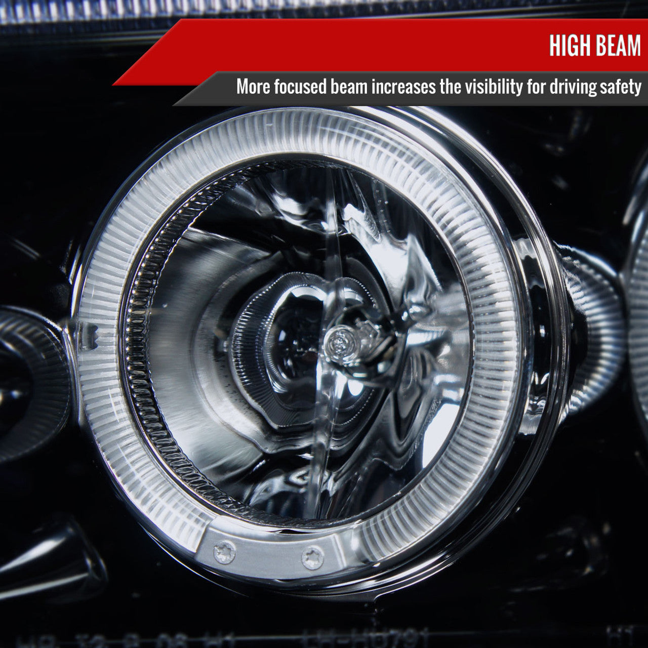 Spec D Projector Halo Headlights (Smoke): Dodge Charger 2006 - 2010