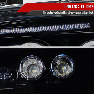 Spec D Projector Halo Headlights (Smoke): Dodge Charger 2006 - 2010