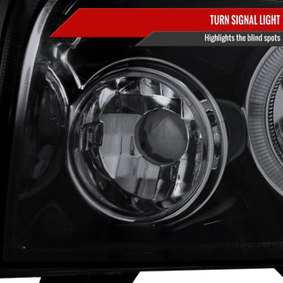 Spec D Projector Halo Headlights (Smoke): Dodge Charger 2006 - 2010