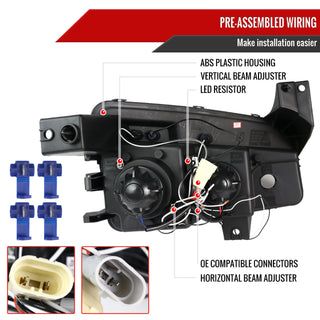 Spec D Projector Halo Headlights (Smoke): Dodge Charger 2006 - 2010