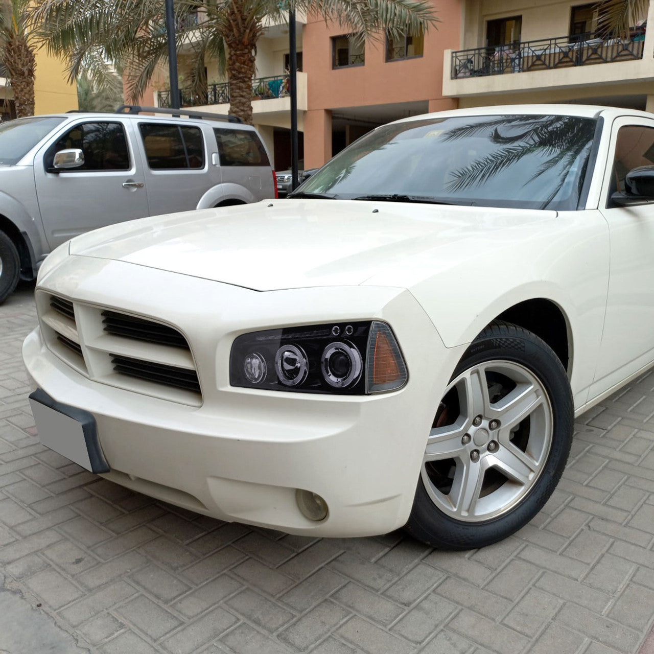 Spec D Projector Halo Headlights (Smoke): Dodge Charger 2006 - 2010