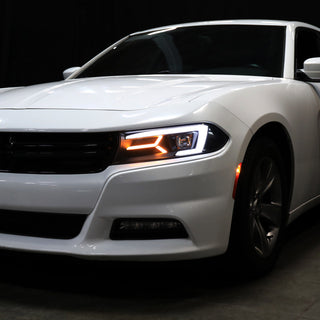 Spec D Sequential LED Projector Headlights (Matte Black): Dodge Charger 2015 - 2023