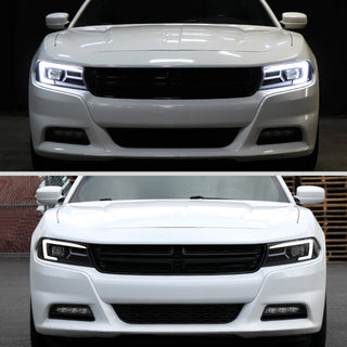 Spec D Sequential LED Projector Headlights (Matte Black): Dodge Charger 2015 - 2023