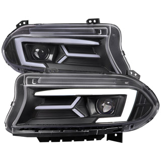 Spec D Sequential LED Projector Headlights (Matte Black): Dodge Charger 2015 - 2023
