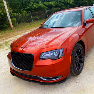 Spec D Matte Black 3PC Front Bumper Lip Splitter Kit: Chrysler 300 2015-2021 3.6L / 5.7L