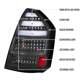Spec D LED Tail Lights (Black, Version 2): Chrysler 300C 2005 - 2007