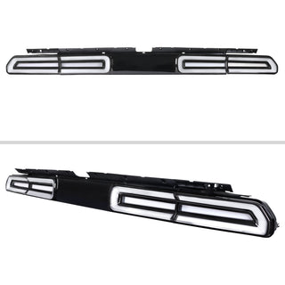 Spec D Sequential LED Tail Lights Black Housing Clear Lens White Bars: Dodge Challenger 2008-2014 3.5L/6.4L