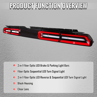 Spec D Sequential LED Tail Lights Black Housing Clear Lens Red Bars: Dodge Challenger 2008-2014 3.5L/6.4L
