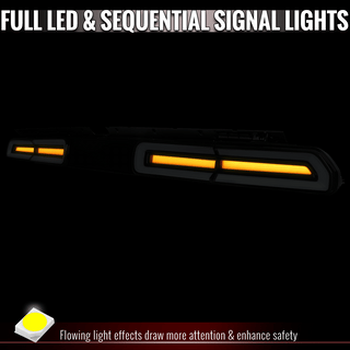 Spec D Sequential LED Turn Signal Tail Lights Black Housing: Dodge Challenger 2008-2014