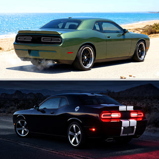 Spec D Sequential LED Turn Signal Tail Lights Black Housing: Dodge Challenger 2008-2014