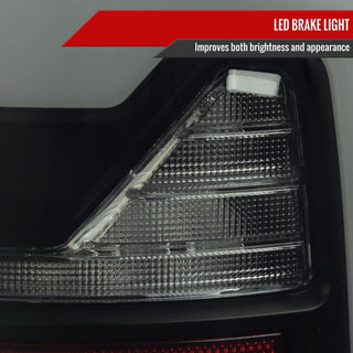 Spec D LED Bar Tail Lights (Dark Smoke / White LED): Dodge Ram 2002 - 2006