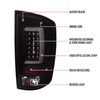 Spec D LED Tail Lights (Dark Smoke, G2): Dodge Ram 2002 - 2005