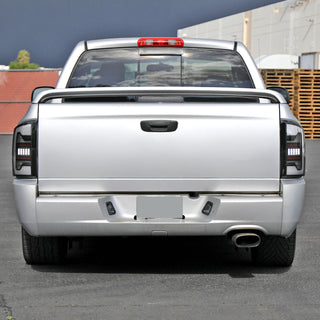 Spec D LED Bar Tail Lights (Matte Black / White LED): Dodge Ram 2002 - 2006