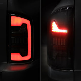 Spec D LED Bar Tail Lights (Matte Black / White LED): Dodge Ram 2002 - 2006