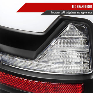 Spec D LED Bar Tail Lights (Matte Black / White LED): Dodge Ram 2002 - 2006