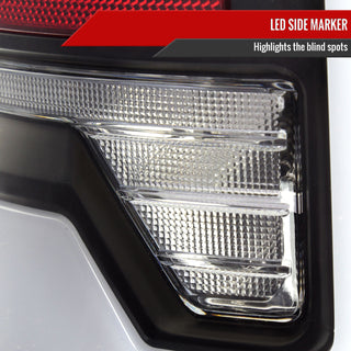 Spec D LED Bar Tail Lights (Matte Black / White LED): Dodge Ram 2002 - 2006