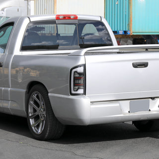 Spec D LED Bar Tail Lights (Matte Black / White LED): Dodge Ram 2002 - 2006