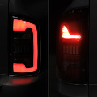 Spec D LED Bar Tail Lights (Matte Black / Red LED): Dodge Ram 2002 - 2006