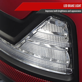 Spec D LED Bar Tail Lights (Matte Black / Red LED): Dodge Ram 2002 - 2006