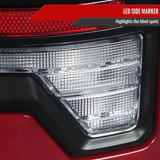 Spec D LED Bar Tail Lights (Matte Black / Red LED): Dodge Ram 2002 - 2006