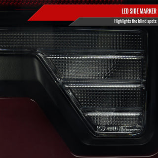 Spec D LED Bar Tail Lights (Smoke / Red LED): Dodge Ram 2002 - 2006