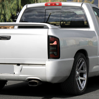 Spec D LED Bar Tail Lights (Smoke / Red LED): Dodge Ram 2002 - 2006