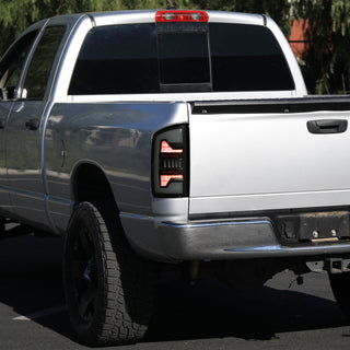 Spec D LED Bar Tail Lights (Dark Smoke / White LED): Dodge Ram 2007 - 2009