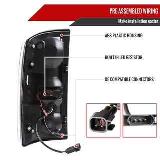 Spec D LED Bar Tail Lights (Dark Smoke / White LED): Dodge Ram 2007 - 2009