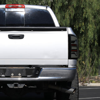 Spec D LED Bar Tail Lights (Dark Smoke / White LED): Dodge Ram 2007 - 2009