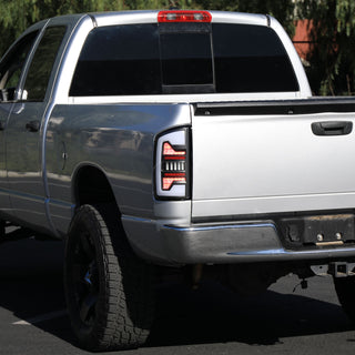 Spec D LED Bar Tail Lights (Matte Black / White LED): Dodge Ram 2007 - 2009